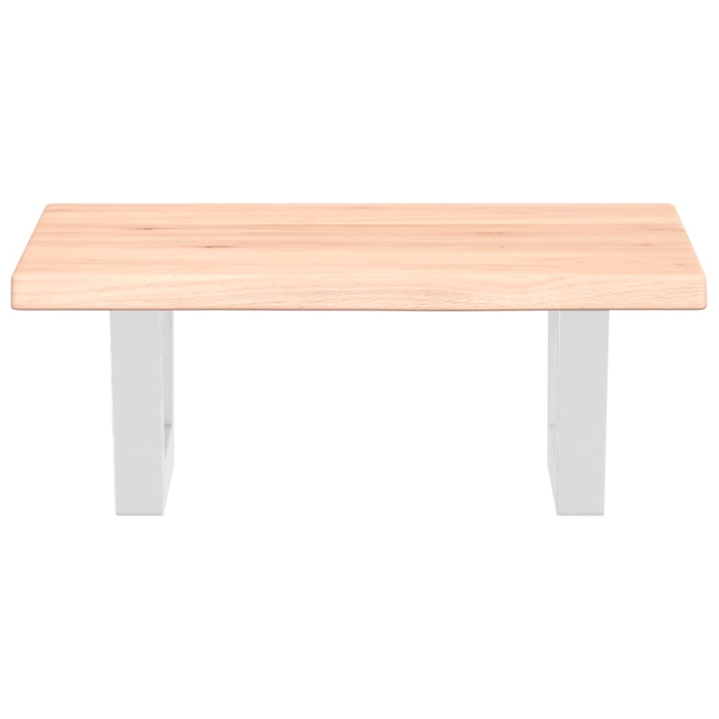 Ripiano a Parete per Lavabo in Acciaio e Massello di Rovere