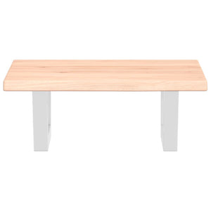 Ripiano a Parete per Lavabo in Acciaio e Massello di Rovere