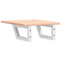 Ripiano a Parete per Lavabo in Acciaio e Massello di Rovere