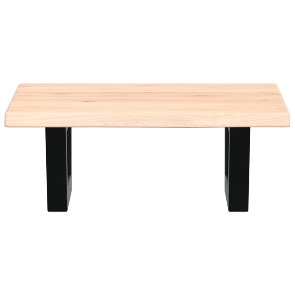 Ripiano a Parete per Lavabo in Acciaio e Massello di Rovere 3302535