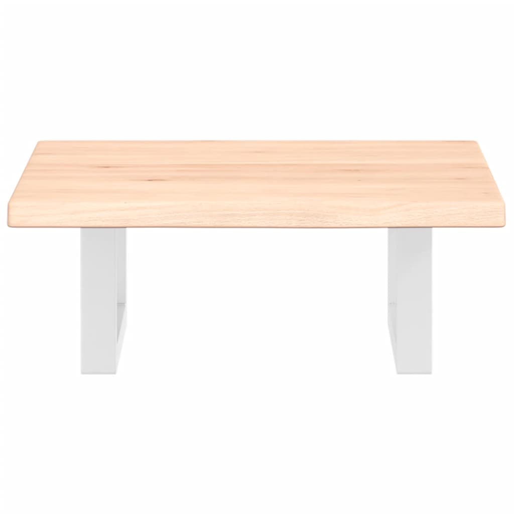 Ripiano a Parete per Lavabo in Acciaio e Massello di Rovere 3302536