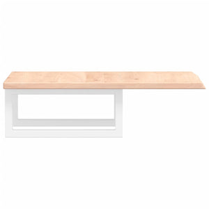 Ripiano a Parete per Lavabo in Acciaio e Massello di Rovere 3302536