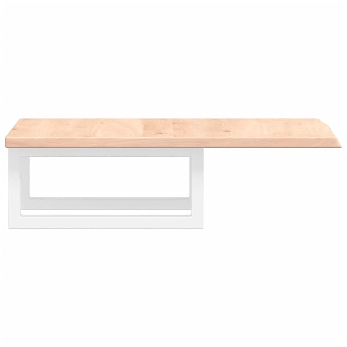 Ripiano a Parete per Lavabo in Acciaio e Massello di Rovere