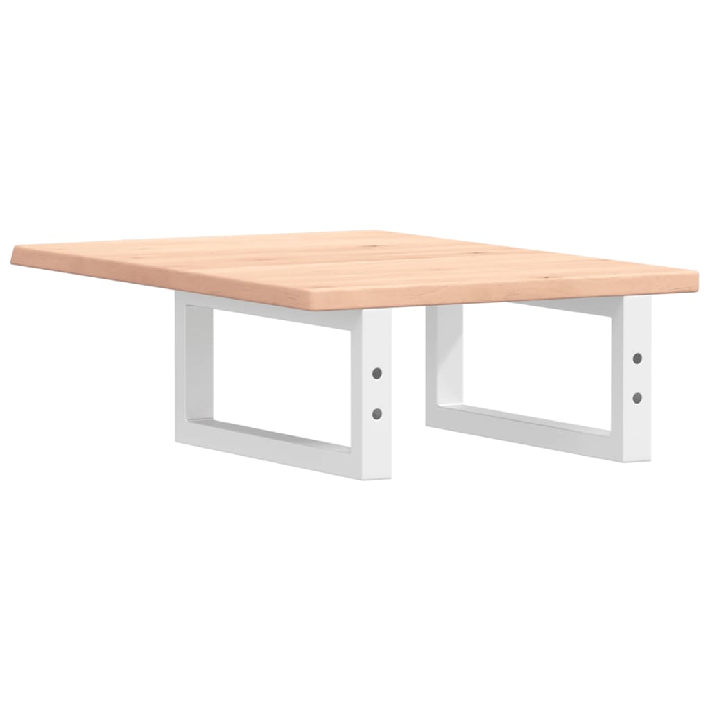 Ripiano a Parete per Lavabo in Acciaio e Massello di Rovere