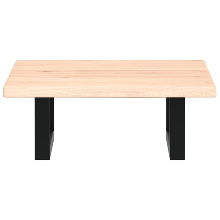 Ripiano a Parete per Lavabo in Acciaio e Massello di Rovere 3302537