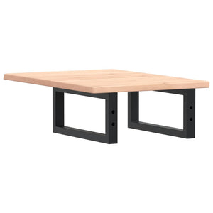 Ripiano a Parete per Lavabo in Acciaio e Massello di Rovere