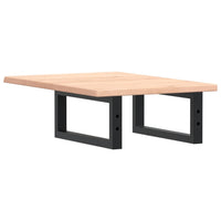 Ripiano a Parete per Lavabo in Acciaio e Massello di Rovere 3302537