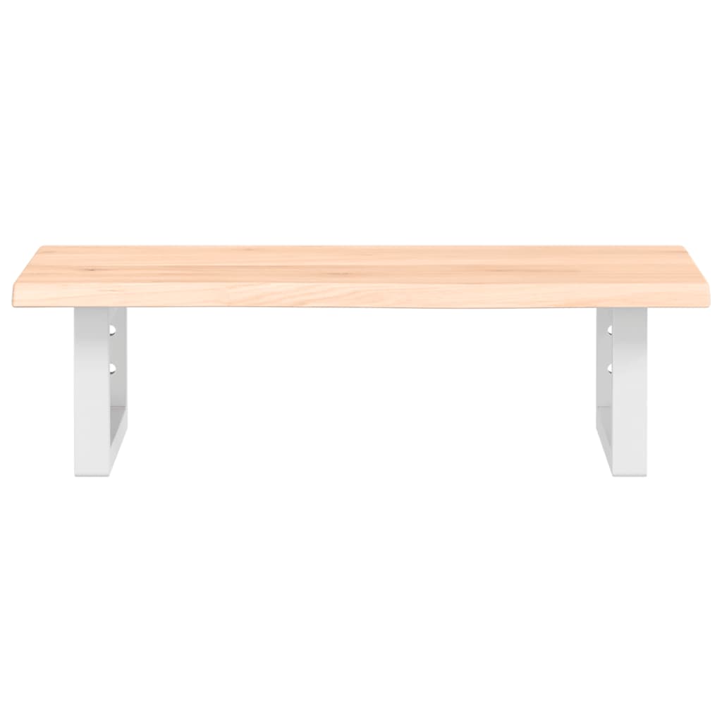 Ripiano a Parete per Lavabo in Acciaio e Massello di Rovere