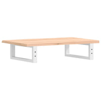 Ripiano a Parete per Lavabo in Acciaio e Massello di Rovere