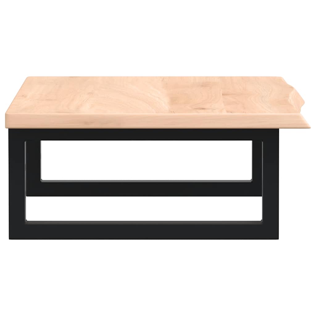 Ripiano a Parete per Lavabo in Acciaio e Massello di Rovere 3302541