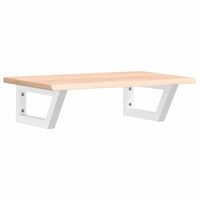 Ripiano a Parete per Lavabo in Acciaio e Massello di Rovere 3302542