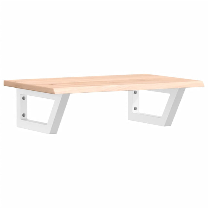 Ripiano a Parete per Lavabo in Acciaio e Massello di Rovere 3302542