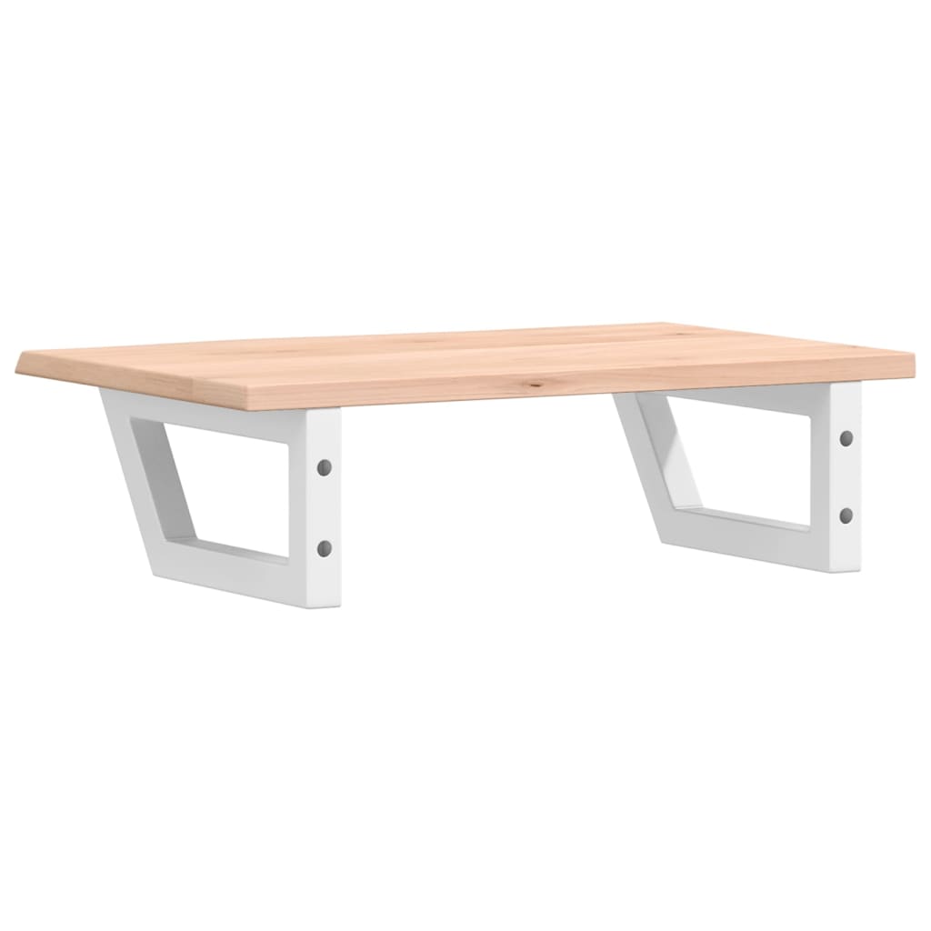 Ripiano a Parete per Lavabo in Acciaio e Massello di Rovere 3302542