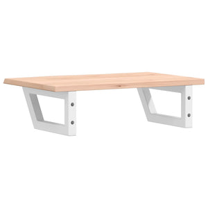 Ripiano a Parete per Lavabo in Acciaio e Massello di Rovere 3302542