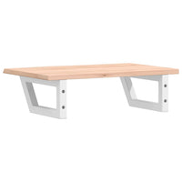 Ripiano a Parete per Lavabo in Acciaio e Massello di Rovere