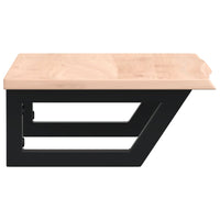 Ripiano a Parete per Lavabo in Acciaio e Massello di Rovere