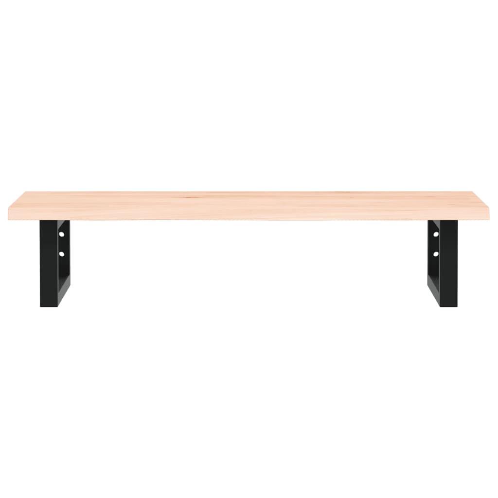 Ripiano a Parete per Lavabo in Acciaio e Massello di Rovere 3302545