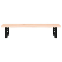 Ripiano a Parete per Lavabo in Acciaio e Massello di Rovere 3302545