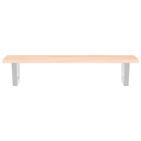 Ripiano a Parete per Lavabo in Acciaio e Massello di Rovere 3302546