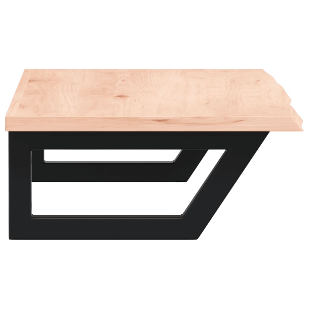 Ripiano a Parete per Lavabo in Acciaio e Massello di Rovere 3302547