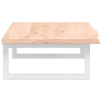 Ripiano a Parete per Lavabo in Acciaio e Massello di Rovere 3302548