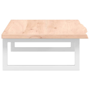 Ripiano a Parete per Lavabo in Acciaio e Massello di Rovere 3302548