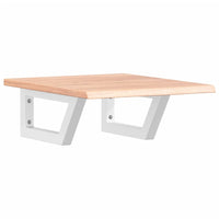 Ripiano a Parete per Lavabo in Acciaio e Massello di Rovere 3302554