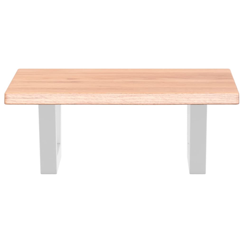 Ripiano a Parete per Lavabo in Acciaio e Massello di Rovere 3302554