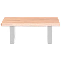 Ripiano a Parete per Lavabo in Acciaio e Massello di Rovere 3302554