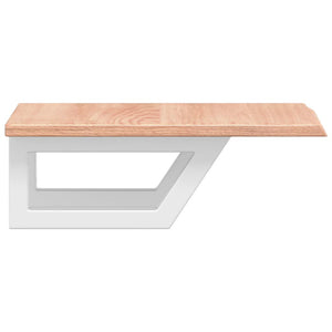 Ripiano a Parete per Lavabo in Acciaio e Massello di Rovere