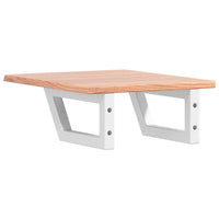 Ripiano a Parete per Lavabo in Acciaio e Massello di Rovere 3302554