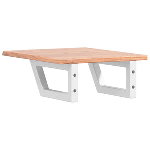 Ripiano a Parete per Lavabo in Acciaio e Massello di Rovere 3302554