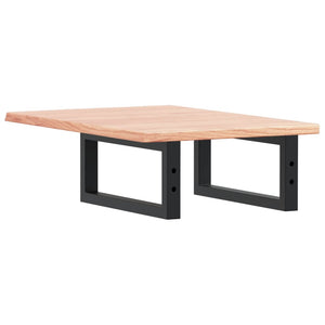 Ripiano a Parete per Lavabo in Acciaio e Massello di Rovere