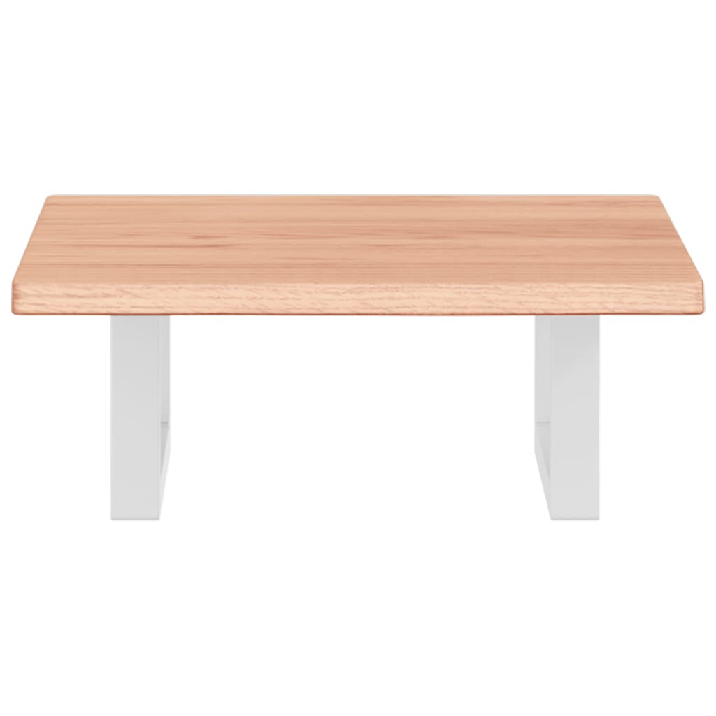 Ripiano a Parete per Lavabo in Acciaio e Massello di Rovere