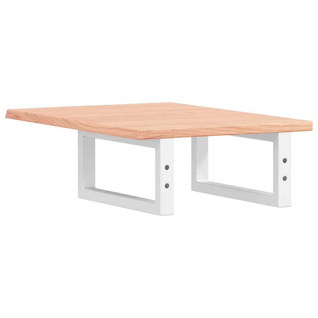 Ripiano a Parete per Lavabo in Acciaio e Massello di Rovere 3302556