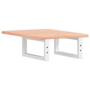 Ripiano a Parete per Lavabo in Acciaio e Massello di Rovere