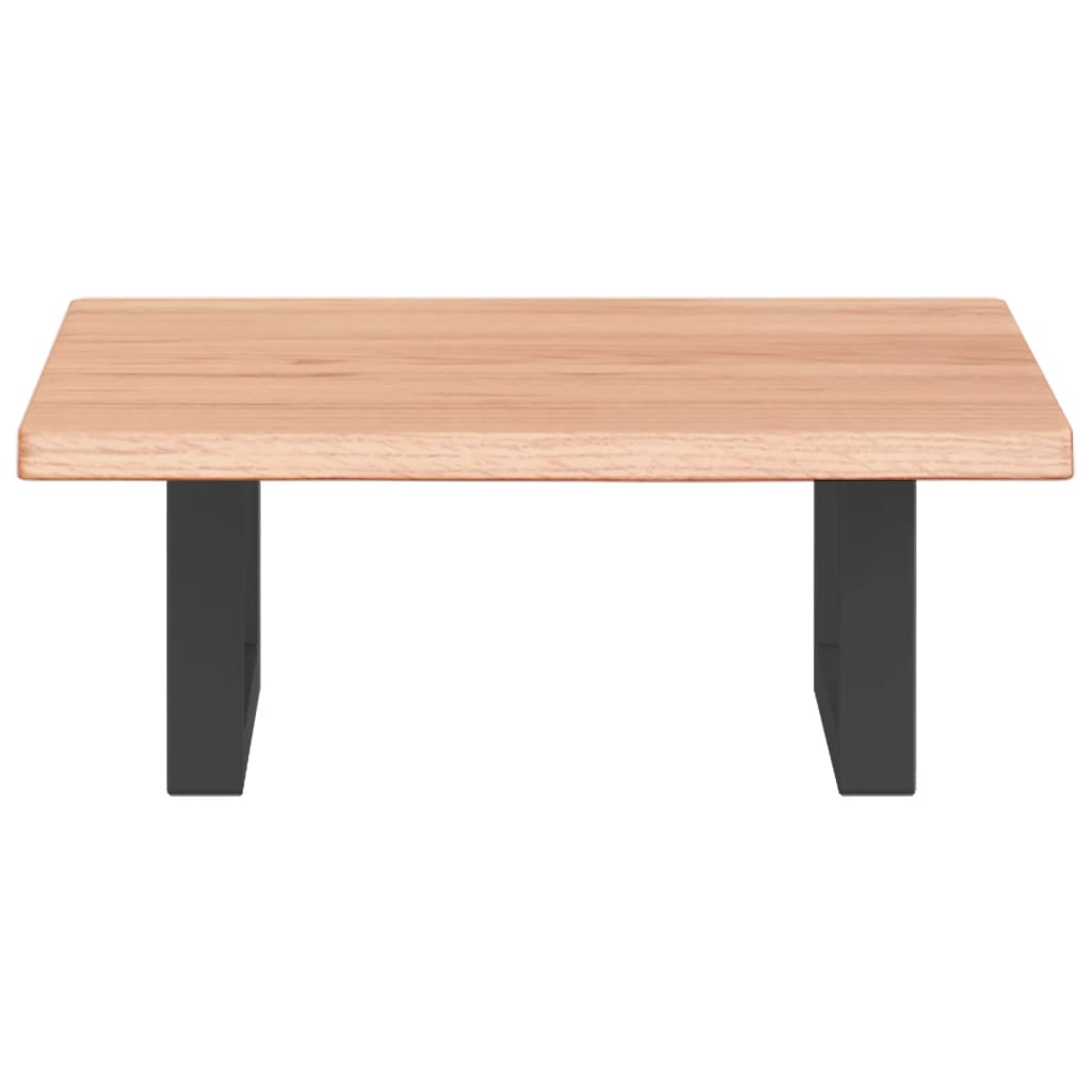 Ripiano a Parete per Lavabo in Acciaio e Massello di Rovere