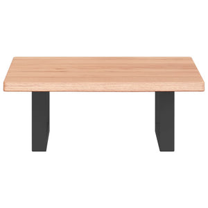 Ripiano a Parete per Lavabo in Acciaio e Massello di Rovere