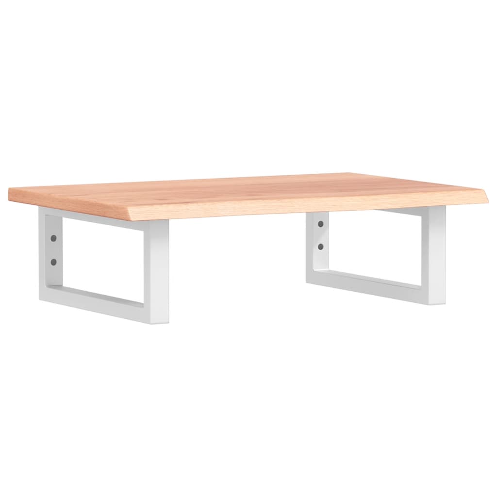 Ripiano a Parete per Lavabo in Acciaio e Massello di Rovere 3302560