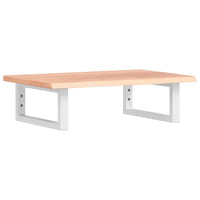 Ripiano a Parete per Lavabo in Acciaio e Massello di Rovere 3302560