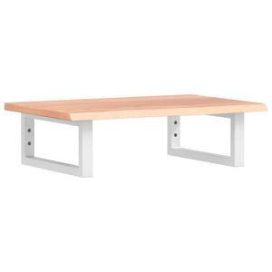 Ripiano a Parete per Lavabo in Acciaio e Massello di Rovere 3302560