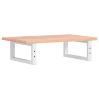 Ripiano a Parete per Lavabo in Acciaio e Massello di Rovere 3302560