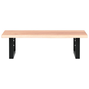 Ripiano a Parete per Lavabo in Acciaio e Massello di Rovere