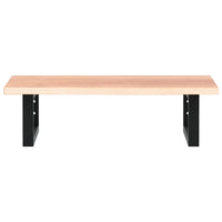 Ripiano a Parete per Lavabo in Acciaio e Massello di Rovere 3302561