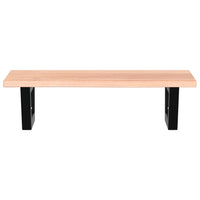 Ripiano a Parete per Lavabo in Acciaio e Massello di Rovere