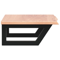 Ripiano a Parete per Lavabo in Acciaio e Massello di Rovere