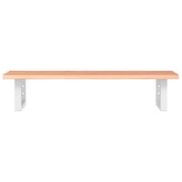 Ripiano a Parete per Lavabo in Acciaio e Massello di Rovere 3302564