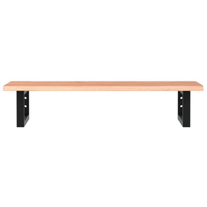 Ripiano a Parete per Lavabo in Acciaio e Massello di Rovere 3302565