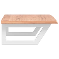 Ripiano a Parete per Lavabo-Mensole a Muro in Acciaio e Massello di Rovere 383041