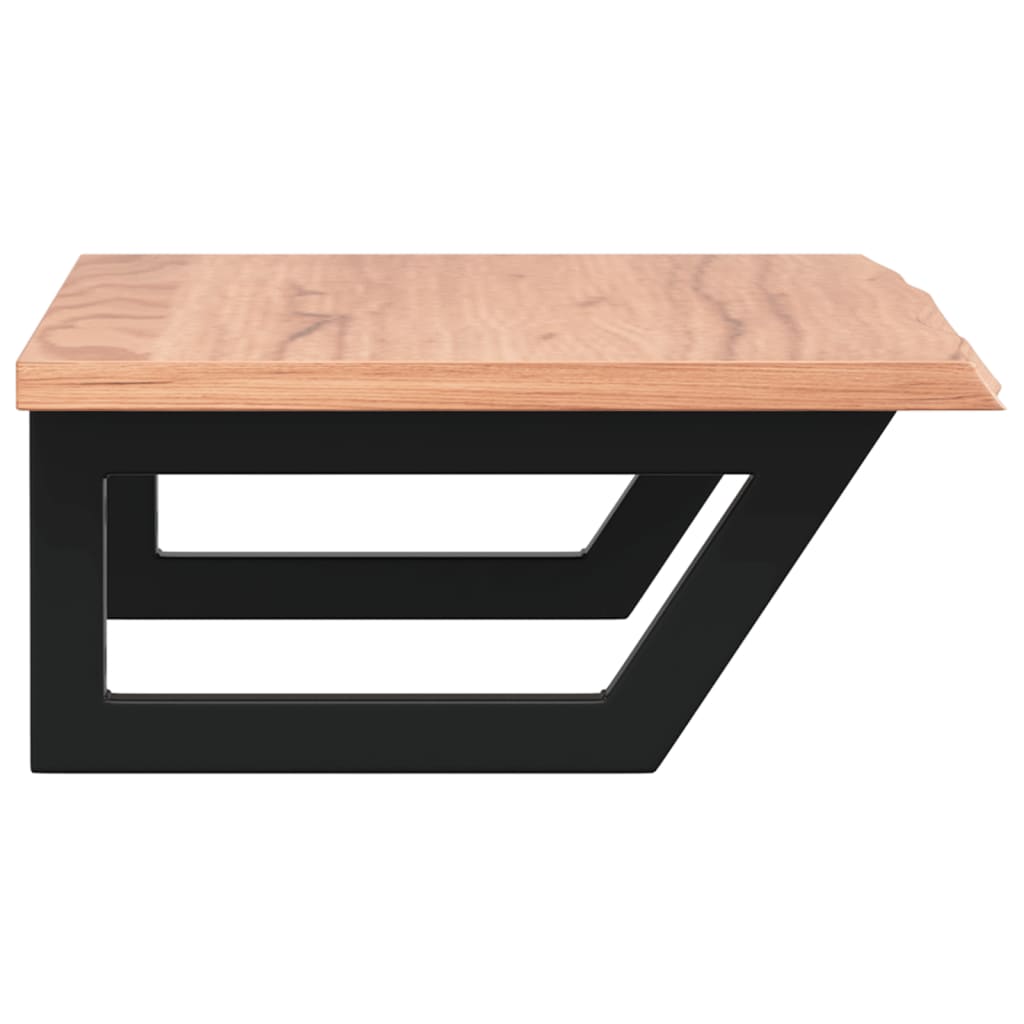 Ripiano a Parete per Lavabo in Acciaio e Massello di Rovere 3302567